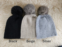 Luxury Possum Pom Pom Beanie KC742